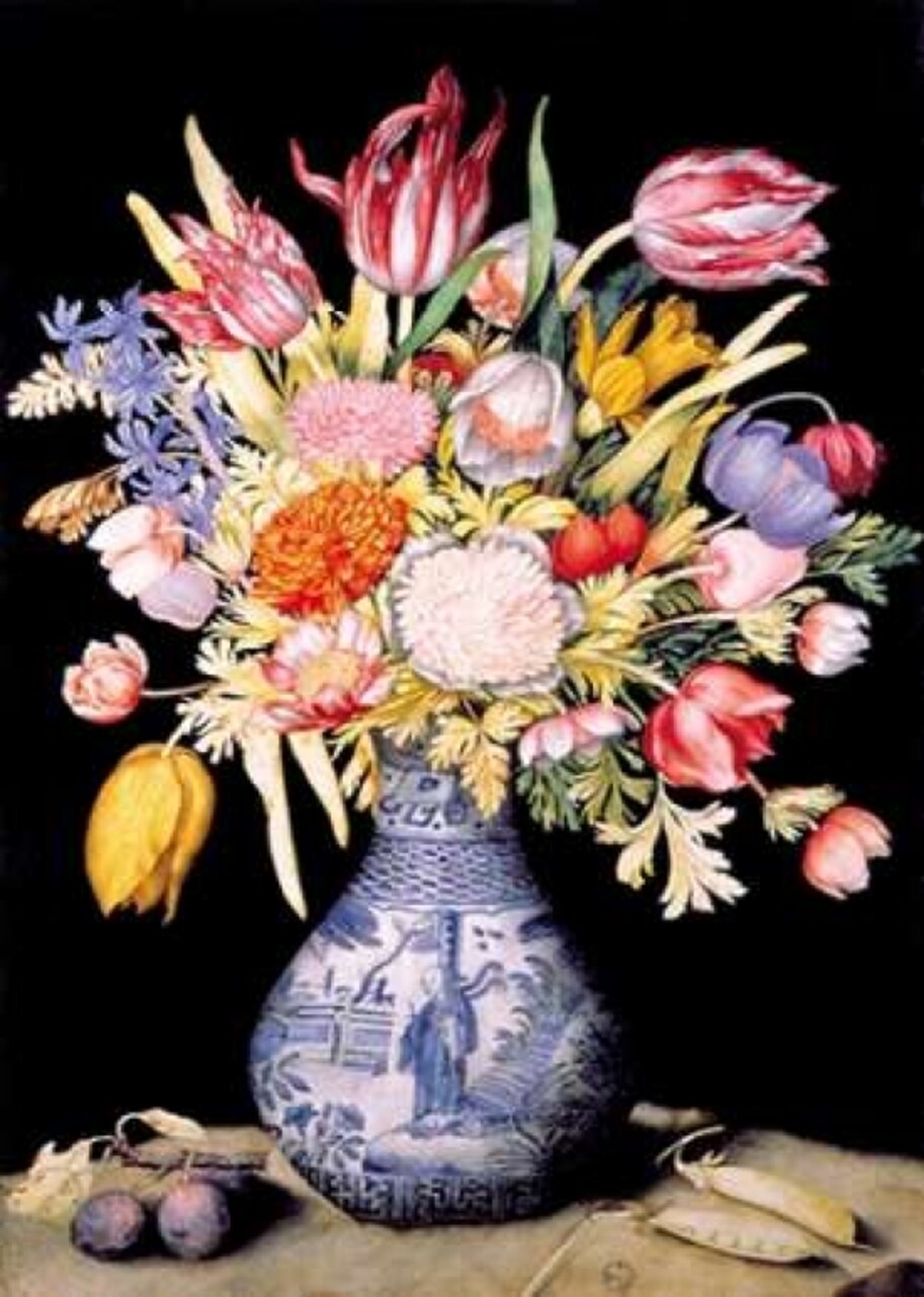 Chinese Vase, Varied Flowers, Prunes Poster Print by Giovanna Garzoni - Item # VARPDXGG11